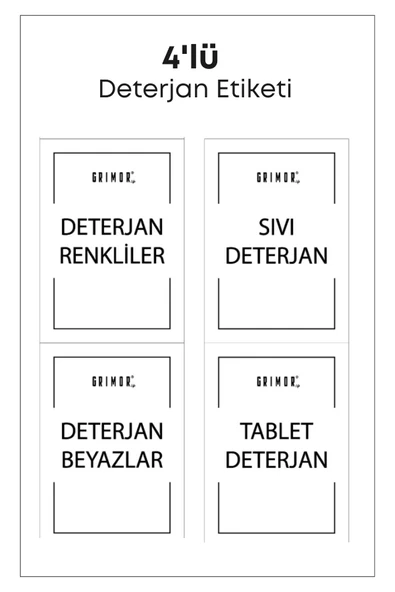 4 Lü Sıvı Toz Tablet Deterjan Etiketi- Deterjan Düzenleyici Sticker Etiket ürün görseli 1