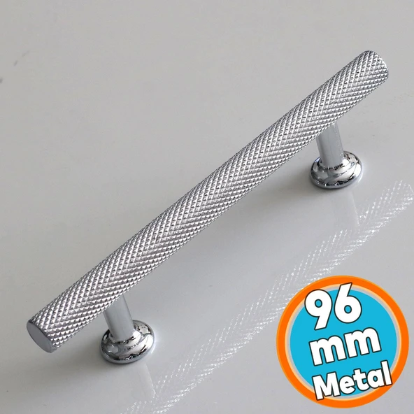Mobilya Dolabı Mutfak Çekmece Dolap Kapak Kulpları Kulpu Kulbu Krom Renk 96 mm Metal Kulp ürün görseli 1
