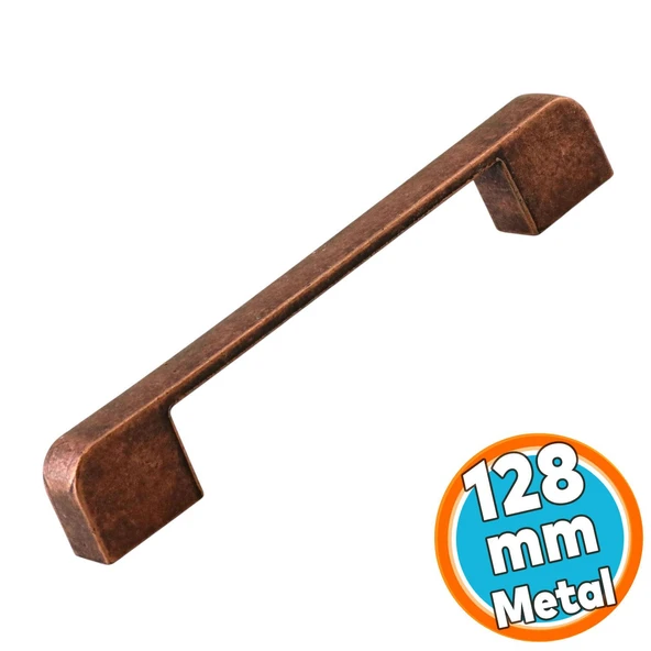 Mobilya Çekmece Mutfak Dolabı Dolap Kulpları Kulbu Kulpu Antik Bakır Metal Kulp 128 mm -12.8 cm ürün görseli 1
