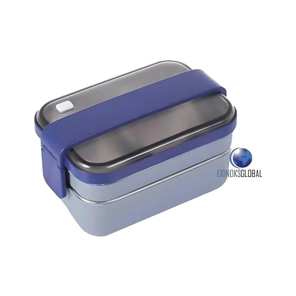 Vagonlife Lunch Box Çelik Gri-Mor Beslenme Kabı-Sefer Tası 1200 ml BL20183 ürün görseli 1