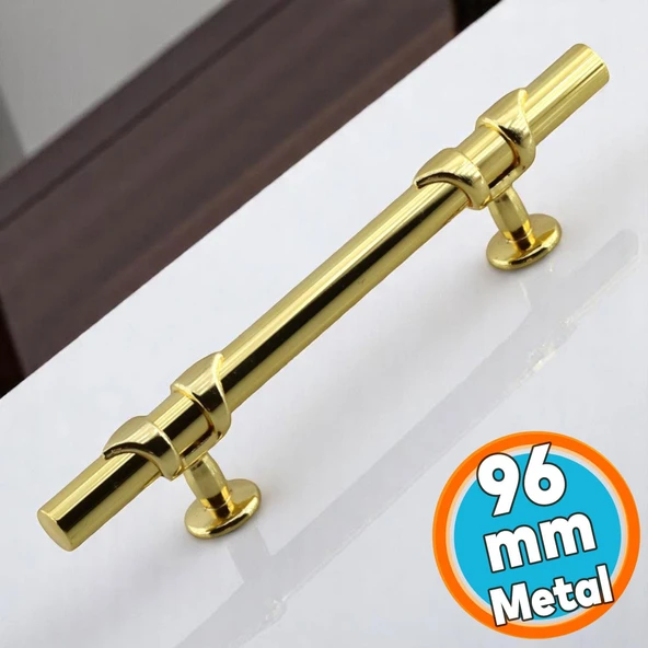 Mobilya Çekmece Mutfak Dolabı Dolap Kulpları Kulbu Kulpu Altın Gold Metal Kulp 96 mm-9.6 cm ürün görseli 1