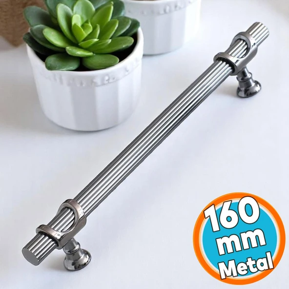 Mobilya Dolap Kapak Mutfak Çekmece Dolabı Kulpları Kulbu Kulpu Füme Metal Kulp 160 mm-16 cm ürün görseli 1
