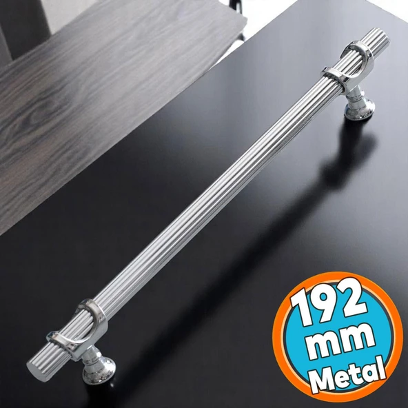 Mobilya Çekmece Mutfak Dolap Dolabı Kapak Kulpları Kulbu Kulpu Krom Metal Kulp 192 mm-19.2 cm ürün görseli 1