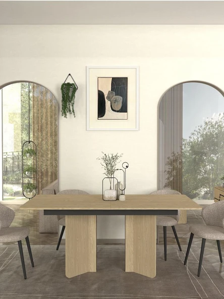 Dekorister Lava Yemek Masası Rota - Antrasit 180cm ürün görseli 1