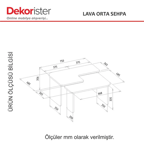 Dekorister Lava Orta Sehpa Rota - Antrasit - Resim 7
