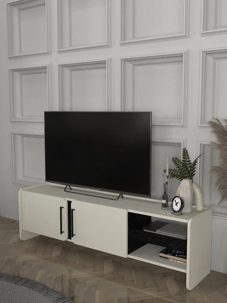Dekorister Venera Tv Sehpası Kumtaşı - Senkronsiyah 150 cm ürün görseli 1