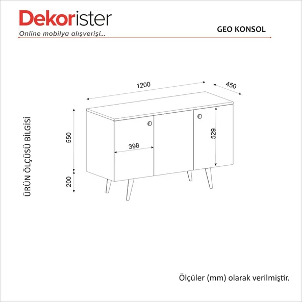 Dekorister Geo Konsol Beyaz - Sepet - Resim 8