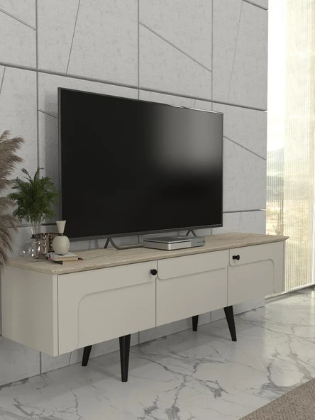 Dekorister Sevilla Tv Sehpası Kumtaşı - Traverten 150cm ürün görseli 1