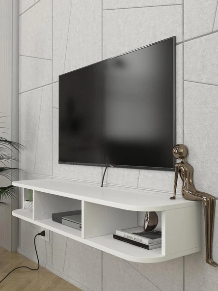 Dekorister Bask Tv Sehpası Beyaz 120 cm ürün görseli 1