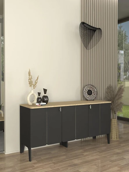 Pedro Konsol Antrasit - Rota 150cm - Resim 2
