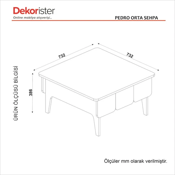 Dekorister Pedro Orta Sehpa Antrasit - Rota - Resim 8