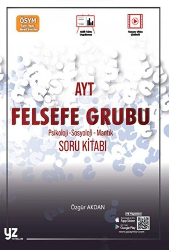 AYT Felsefe Grubu Soru Kitabı YZ Yayınları ürün görseli 1