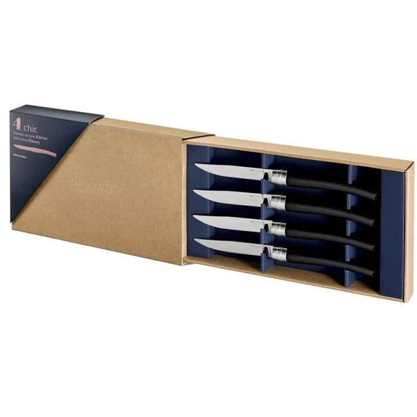 Opinel Chic 4'lü Et Bıçağı Seti - Abanoz Ağacı (Ebony) ürün görseli 1