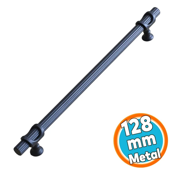 Mobilya Çekmece Mutfak Dolabı Dolap Kapak Kulpları Kulbu Kulpu Siyah Metal Kulp 128 mm-12.8 cm ürün görseli 1