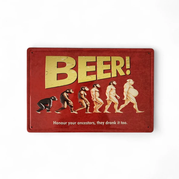 Metal Dekor Levha Evolution Of Beer ürün görseli 1