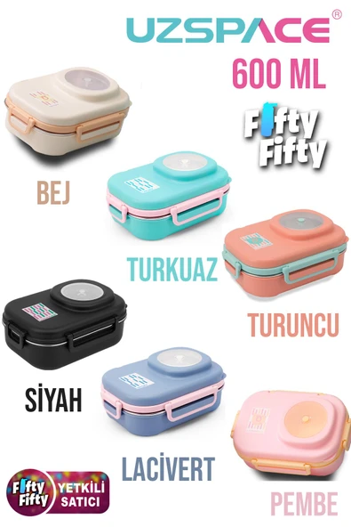 Uzspace 600 ML Çorba Kaseli-Çelik Kaşık Çatallı Paslanmaz Çelik Bento Lunch Box Yeni Nesil Sefer Tası-FFLBOX8021600 ürün görseli 1