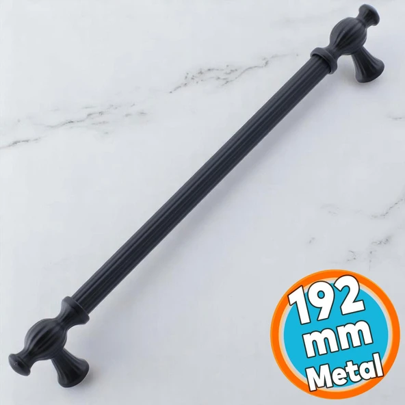 Mobilya Mutfak Dolabı Çekmece Dolap Kapak Kulpu Kulbu Siyah Metal Kulpları (192 MM - 19.2 CM) ürün görseli 1