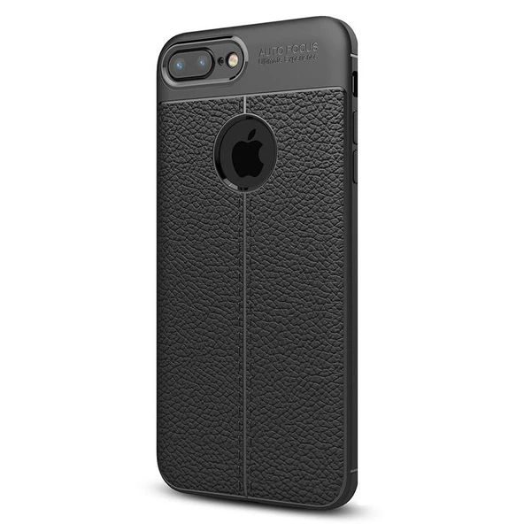 Gpack Apple iPhone 7 Plus Kılıf Niss Silikon Deri Görünümlü - Resim 4