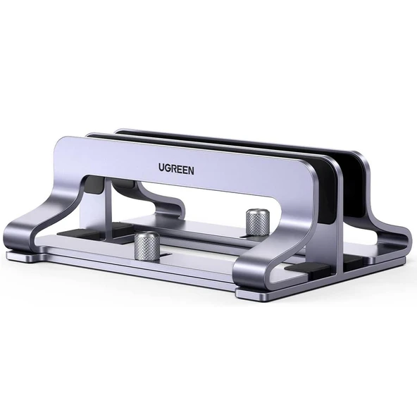 UGREEN 60643 LP258 Masaüstü Alüminyum Çift Yuvalı Dikey Macbook Laptop Notebook Standı ürün görseli 1