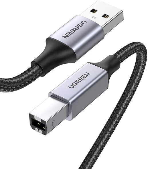 UGREEN 80802 US369 USB-A to USB-B 2.0 Örgülü Yazıcı Kablosu 1.5metre ürün görseli 1