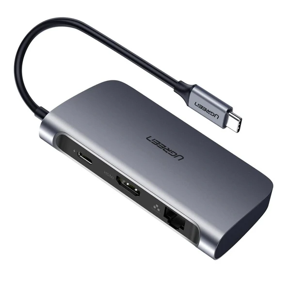 UGREEN 50771 CM212 6 in 1 USB C to 1GB/s Ethernet, 4K HDMI, USB 3.0 Hub Çoklayıcı 100W Hızlı PD Şarj ürün görseli 1