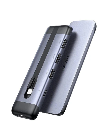 UGREEN 70408 CM285 5 in 1 Katlanır Kablolu USB-C Hub Çoklayıcı 4K HDMI Video Çıkışı 100W PD Şarj Des ürün görseli 1