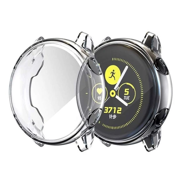 Gpack Samsung Galaxy Watch Active 2 40mm Kordon Önü Kapalı  Silikon Renksiz ürün görseli 1