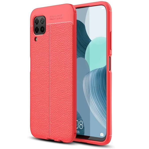 Gpack Huawei P40 Lite Kılıf Niss Silikon Deri GörünümlüNano Glass ürün görseli 1