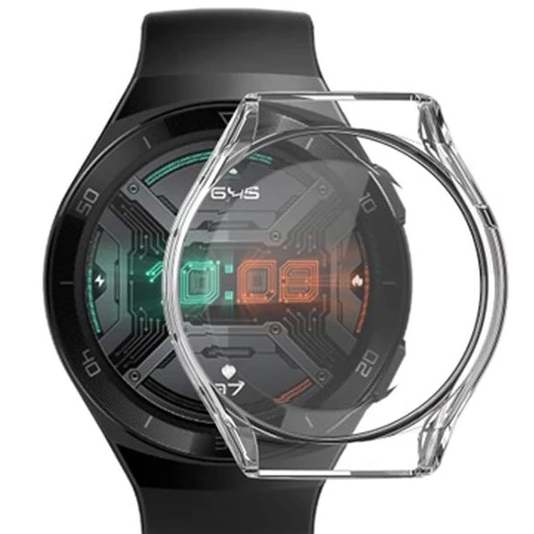 Gpack Huawei Watch GT 2E 46mm Kordon Önü Kapalı  Silikon Renksiz ürün görseli 1