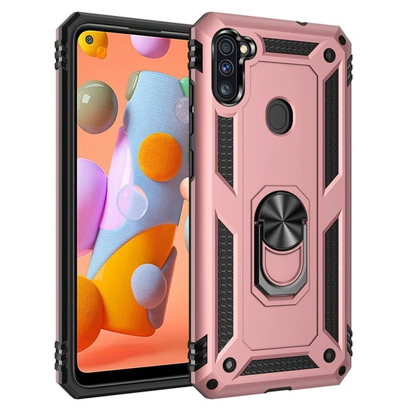 Gpack Samsung Galaxy A11 Kılıf Tank Koruma Vega Standlı Yüzüklü Mıknatıslı ürün görseli 1