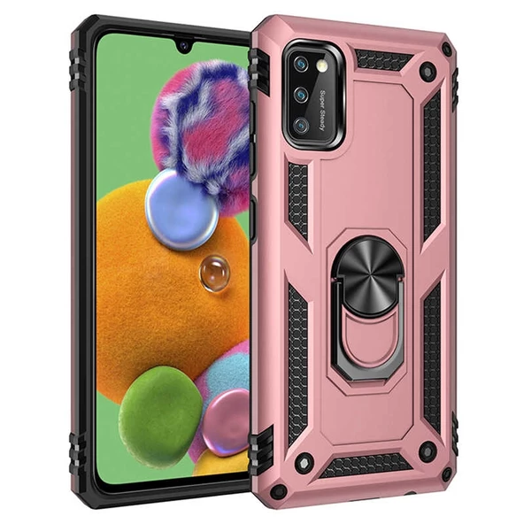 Gpack Samsung Galaxy A41 Kılıf Tank Koruma Vega Standlı Yüzüklü MıknatıslıNano Glass ürün görseli 1