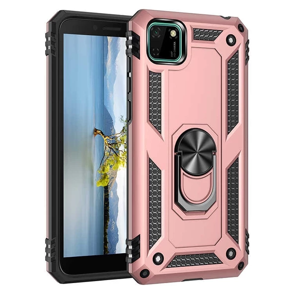 Gpack Huawei Y5P Kılıf Tank Koruma Vega Standlı Yüzüklü Mıknatıslı ürün görseli 1