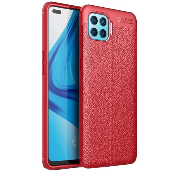 Gpack Oppo Reno 4 Lite Kılıf Niss Silikon Deri GörünümlüNano Glass ürün görseli 1