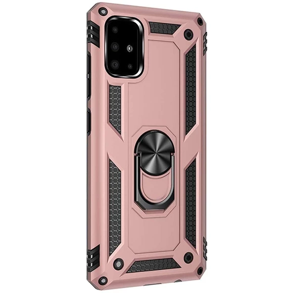 Gpack Samsung Galaxy M51 Kılıf Tank Koruma Vega Standlı Yüzüklü MıknatıslıNano Glass ürün görseli 1