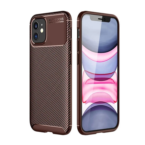 Gpack Apple iPhone 12 Mini Kılıf Negro Karbon Dizayn SilikonNano Glass ürün görseli 1