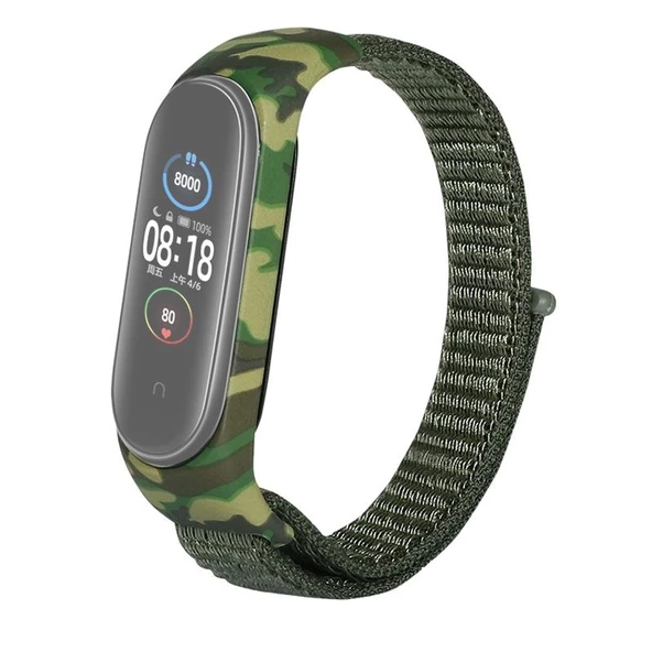 Gpack Xiaomi Mi Band 5 Kordon Kumaş CırtCırt Kamuflaj Desenli ürün görseli 1