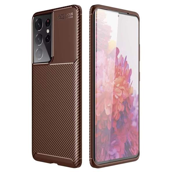 Gpack Samsung Galaxy S21 Ultra 5G Kılıf Negro Karbon Dizayn Silikon ürün görseli 1