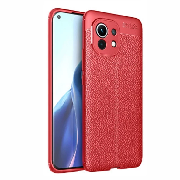 Gpack Xiaomi Mi 11 Kılıf Niss Deri Görünümlü SilikonFull Ekran Koruyucu ürün görseli 1