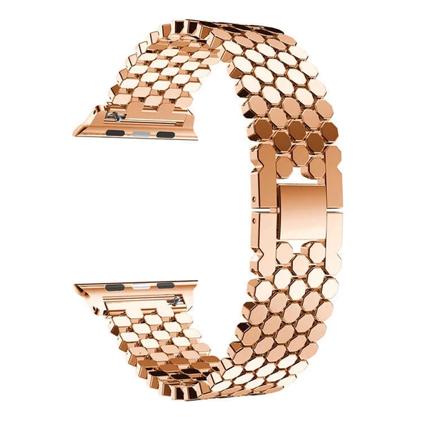 Gpack Apple Watch SE 40mm Kordon Metal Bal Peteği Desen Renkli KRD 30 ürün görseli 1