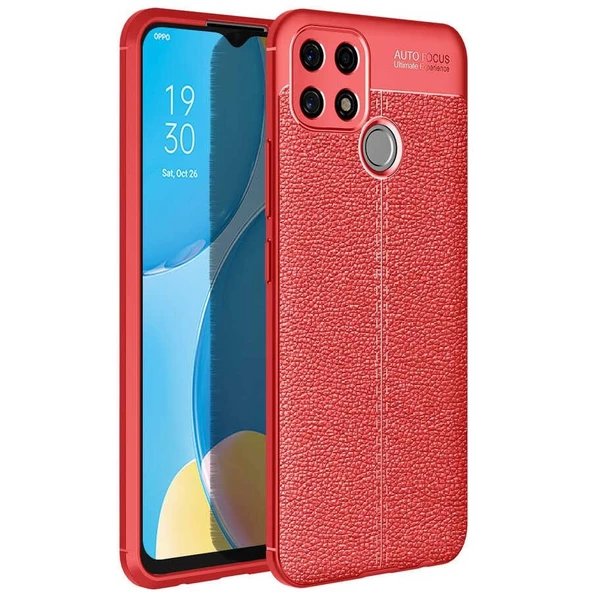 Gpack Oppo A15 Kılıf Niss Silikon Deri GörünümlüNano Glass ürün görseli 1
