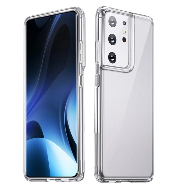 Gpack Samsung Galaxy S21 Ultra 5G Kılıf Coss  Sert KapakFull Ekran Koruyucu Renksiz ürün görseli 1
