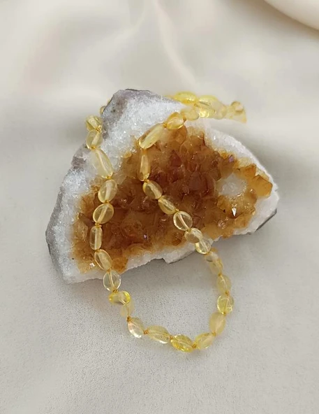 Kolye Kehribar Amber Doğaltaş Düğümlü Bebek Kolyesi  17872 ürün görseli 1