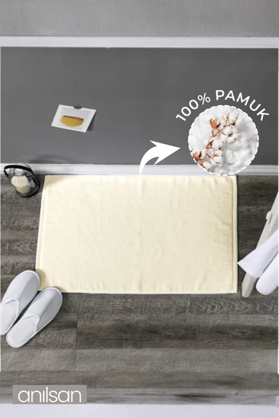 Düz %100 Pamuk Ayak Havlusu - Ekru  50x70, 245 Gr ürün görseli 1