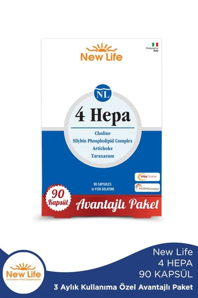 New Life 4 Hepa 90 Yumuşak Kapsül - Silibin Fosfolipid - Kolin - Enginar Yaprağı ve Karahindiba Kök Ekstresi ürün görseli 1