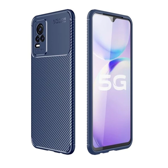 Gpack Vivo V21E Kılıf Negro Karbon Görünüm Dizayn SilikonNano Glass ürün görseli 1