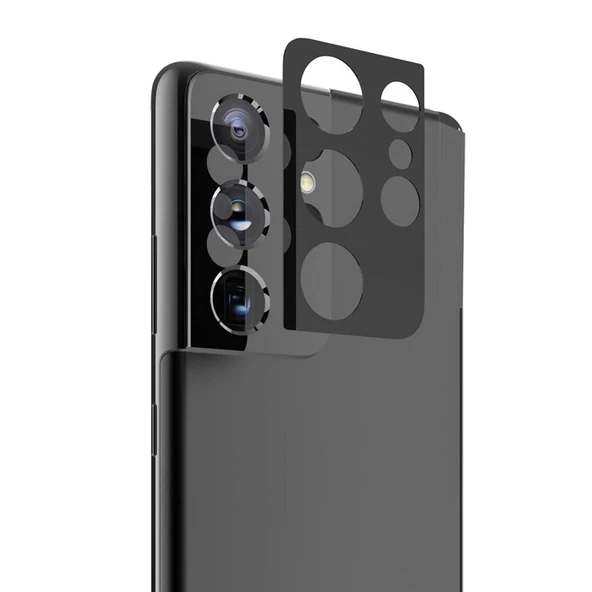 Gpack Samsung Galaxy S21 Ultra 5g Kamera Lens Koruyucu Cam Siyah ürün görseli 1
