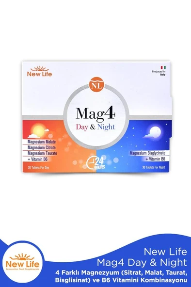New Life Mag4 Day & Night Magnezyum 60 Tablet ürün görseli 1