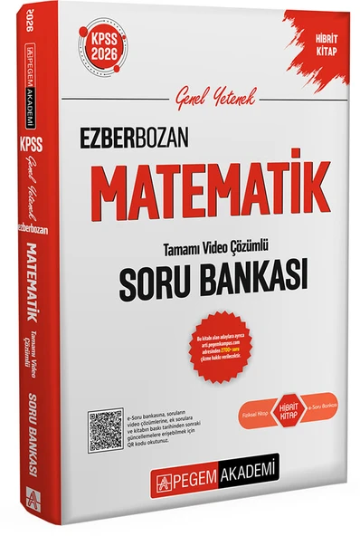 Pegem 2026 KPSS Ezberbozan Matematik Tamamı Video Çözümlü Soru Bankası Pegem Yayınları ürün görseli 1