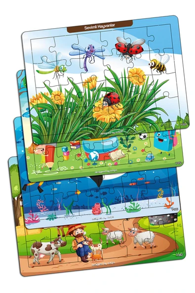 kutuTR Notpa Çocuklar Için Eğitici Ve Öğretici Ahşap 24 Parça Renkli Puzzle 4lü Set 4 ürün görseli 1