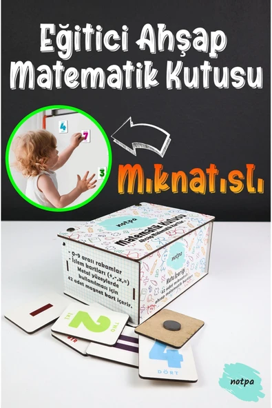kutuTR Notpa Eğitici Ahşap Matematik Kutusu, Ahşap Matematik Magnetler 3set ürün görseli 1